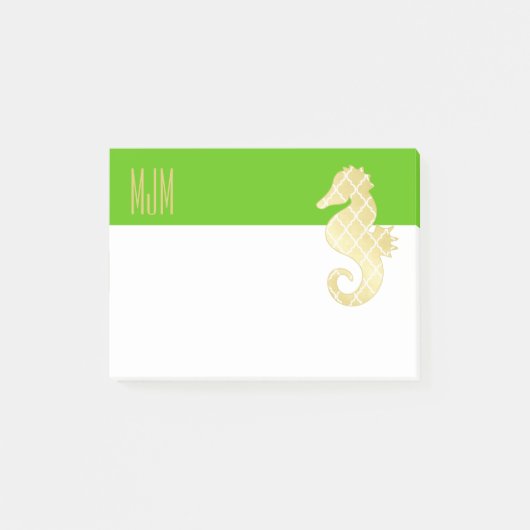 Preppy Beach Tropical Seahorse Green Post-it® Notes (Voorkant)