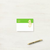 Preppy Beach Tropical Seahorse Green Post-it® Notes (Op bureau)
