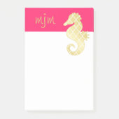 Preppy Beach Tropical Seahorse roze Post-it® Notes (Voorkant)