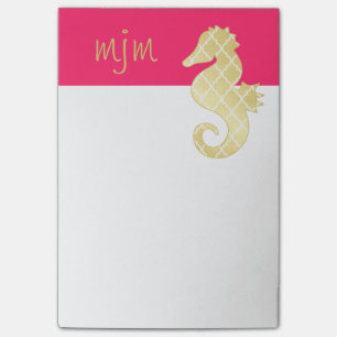 Preppy Beach Tropical Seahorse roze Post-it® Notes