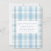 Preppy Bear Baby Shower Boy Kaart (Achterkant)