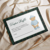 Preppy Bear Baby Shower Diaper Raffle Informatiekaartje