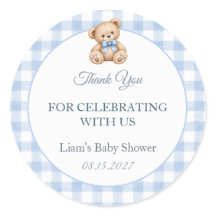 Preppy Beer Baby Shower Jongen Klassieke Ronde Sti