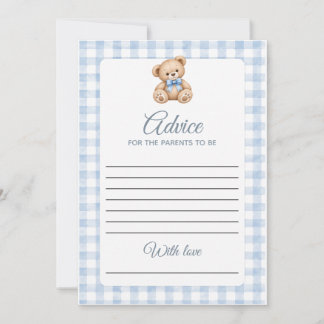 Preppy Beer Baby Shower Jongens Advies Spel Uitnod Kaart