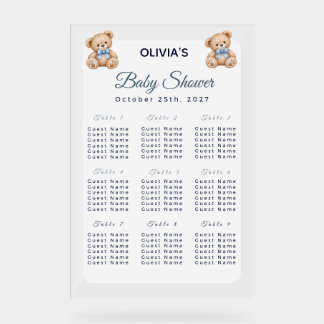 Preppy Beer Baby Shower Jongens Zitplaats Chart Sc Acryl Bord