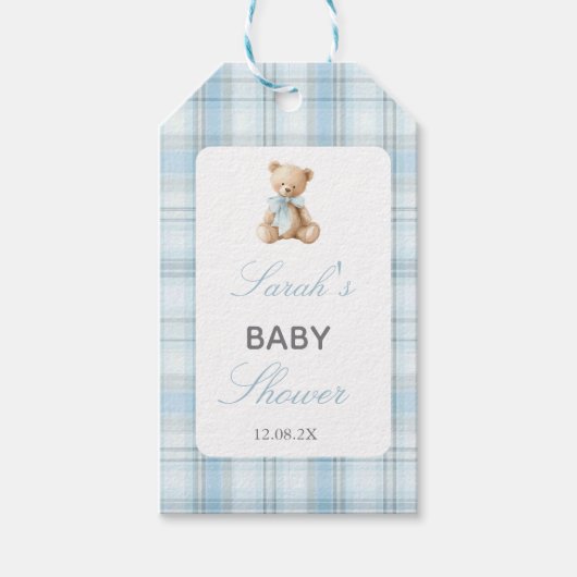 Preppy Beer Babyshower Jongen Cadeaulabel (Voorkant)
