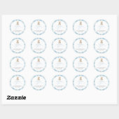 Preppy Beer Babyshower Jongen Ronde Sticker (Vel)