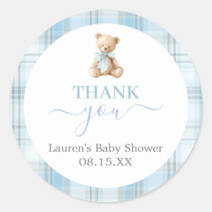 Preppy Beer Babyshower Jongen Ronde Sticker