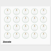 Preppy Beer Babyshower Jongen Ronde Sticker (Vel)