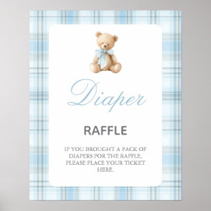 Preppy Beer Babyshower Jongens Luierspel bord Poster