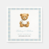 Preppy Beer Blue Plaid Baby shower Servet (Voorkant)