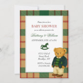 Preppy Beer Christmas Plaid Baby shower Kaart (Voorkant)