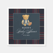 Preppy Beer Football Navy Blue Baby shower servett Servet (Voorkant)