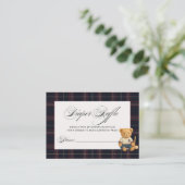 Preppy Beer Honkbal Baby shower Luier Raffle Informatiekaartje (Staand voorkant)