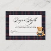 Preppy Beer Honkbal Baby shower Luier Raffle Informatiekaartje (Voorkant)