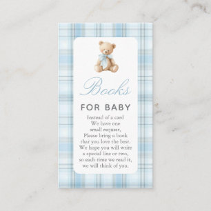 Preppy Beer Jongen Baby Shower Boeken voor Baby Ka Informatiekaartje