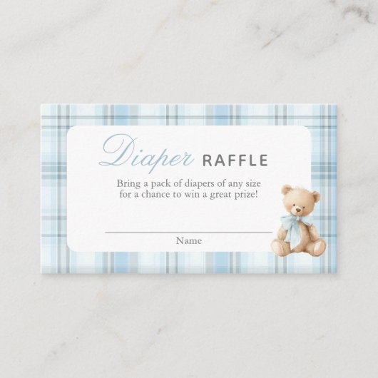 Preppy Beer Jongen Luier Raffle Kaart (Voorkant)