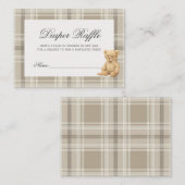 Preppy Beer Neutraal Baby shower Luier Raffle Informatiekaartje (Voorkant / Achterkant)