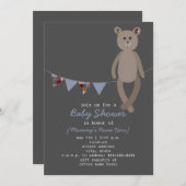 Preppy Beer & Pset Bunting Baby shower Invitation Kaart (Voorkant / Achterkant)