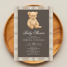 Preppy Beer Soft Neutral Baby shower Invitation Kaart
