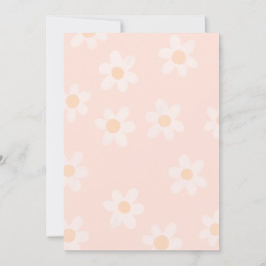 Preppy Beige Daisy Y2K Happy Face Party Verjaardag Kaart (Achterkant)