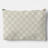 Preppy Beige Plaid Bruidsmeisje Reizen Etui (Achterkant)