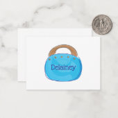 Preppy Bermuda Bag persoonlijk Notitiekaartje (Voorkant / Achterkant in situ)