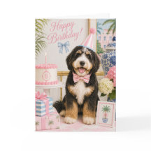 Preppy Bernedoodle Verjaardagskaart