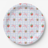 Preppy Berry Eerste Verjaardag Waterverf Strawberr Papieren Bordje (Voorkant)