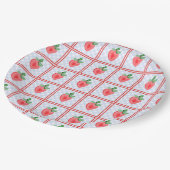 Preppy Berry Eerste Verjaardag Waterverf Strawberr Papieren Bordje (Gekanteld)