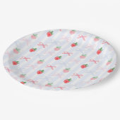 Preppy Berry Eerste Verjaardag Waterverf Strawberr Papieren Bordje (Gekanteld)