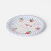 Preppy Berry Eerste Verjaardag Waterverf Strawberr Papieren Bordje (Gekanteld)