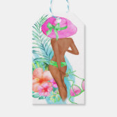 Preppy Bikini Bruid Bachelorette Party Dank u Cadeaulabel (Voorkant)