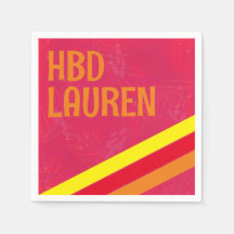 Preppy Birthday Hot Pink Stripe