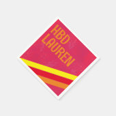 Preppy Birthday Hot Pink Stripe Servet (Hoek)