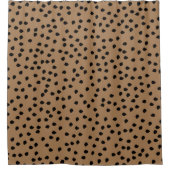 Preppy Black en Gold Confetti Polka Dots Pattern Douchegordijn (Voorkant)