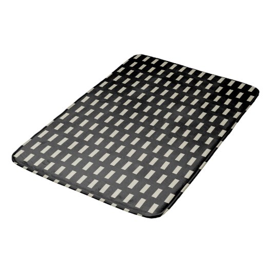 Preppy Black en Ivory Geometric Pattern Badmat (Gekanteld)