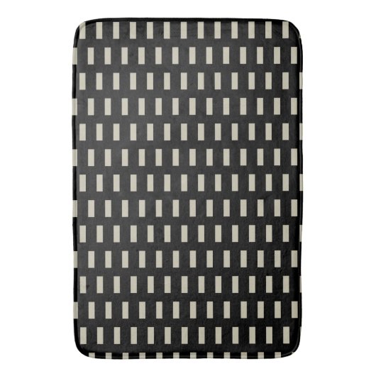 Preppy Black en Ivory Geometric Pattern Badmat (Voorkant Verticaal)