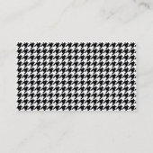 Preppy Black en Red Houndstooth Pattern Visitekaartje (Achterkant)