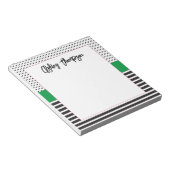 Preppy Black en White Dot Stripe Notitieblok (Schuin)