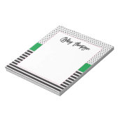 Preppy Black en White Dot Stripe Notitieblok (Linkerzijde)