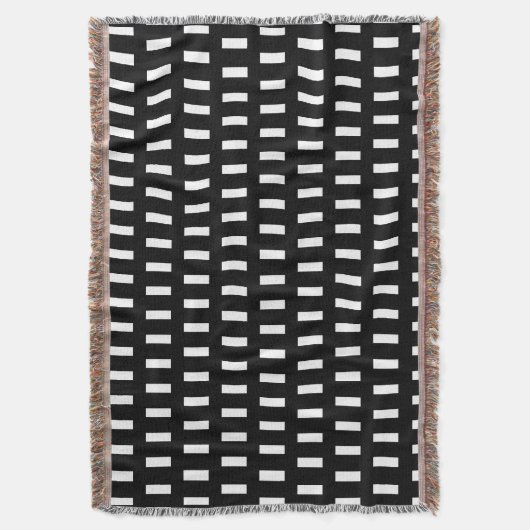 Preppy Black en White Geometric Pattern Deken (Voorkant Verticaal)