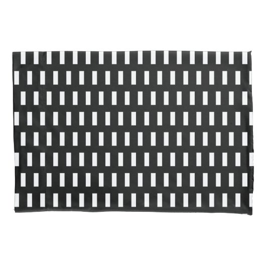 Preppy Black en White Geometric Pattern Kussensloop (Voorkant)