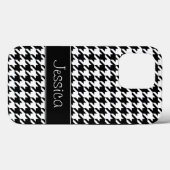 Preppy Black en White Houndstooth op maat Case-Mate iPhone Case (Achterkant (horizontaal))