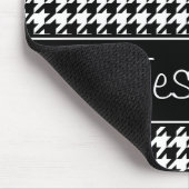 Preppy Black en White Houndstooth op maat Muismat (Hoek)