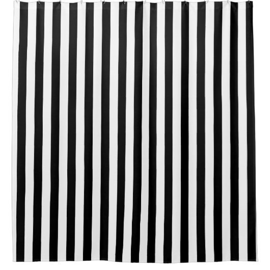 Preppy Black en White Stripes Geometric Pattern Douchegordijn (Voorkant)