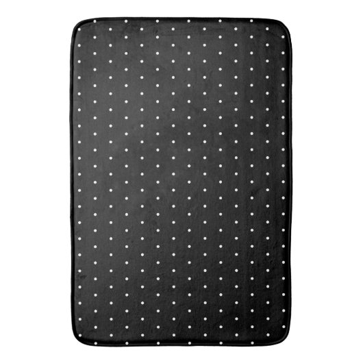 Preppy Black en White Tiny Polka Dots Pattern Badmat (Voorkant Verticaal)