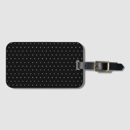 Preppy Black en White Tiny Polka Dots Pattern Bagagelabel