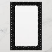 Preppy Black en White Tiny Polka Dots Pattern Briefpapier (Achterkant)