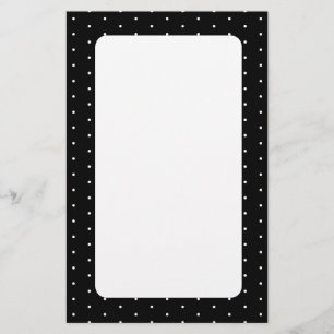 Preppy Black en White Tiny Polka Dots Pattern Briefpapier